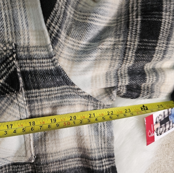 BB Dakota Steve Madden Plaid Boxy Shacket Button Front Jacket Women’s XL NWT - Picture 7 of 11